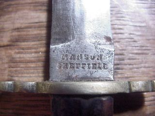 Antique 19th Century BOWIE BOOT KNIFE DAGGER Made MANSON SHEFFIELD Bone Handle 3