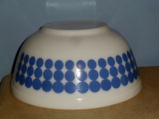 Vintage Glass Pyrex Blue Polka Dot 2 1/2 Qt 403 Mixing Nesting Bowl Oven Ware
