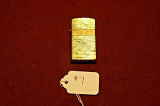 Vintage 1976 Old Gold Tone Slim Zippo Lighter Un - Engraved 7