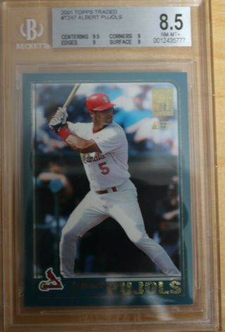 Albert Pujols 2001 Topps Traded T247 Bgs 8.  5 With Two 9s And A 9.  5