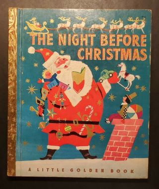 Vintage The Night Before Christmas A Little Golden Book (1949 D Edition)