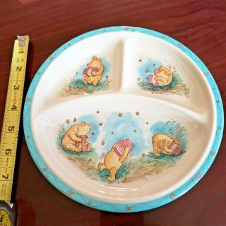 Baby Dish Winnie The Pooh,  Vintage Salandia Divided/sectioned Toddler Melamine