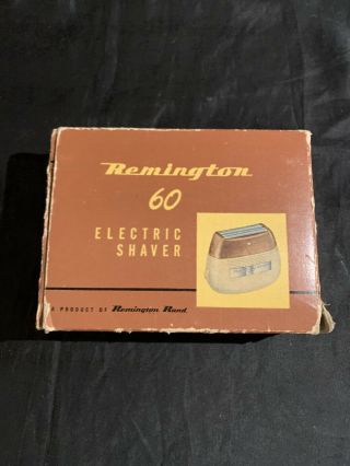 Vintage Remington 60 Deluxe Electric Razor Shaver In Hard Case And Box