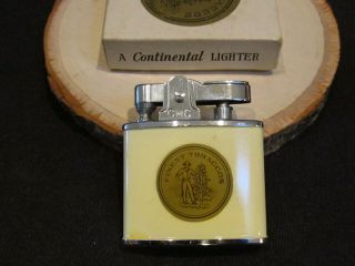 Vintage Continental " Finest Tobaccos " Flat Ad Lighter.  Cond