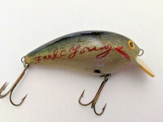 Vintage Fred C Young Big O Lure Hand Carved Signed & 2828 Nf
