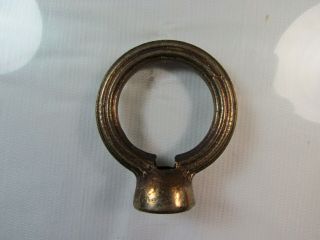Vintage European Brass Bronze 2.  5 " Chandelier Finial Hook Loop 3/8 " Thread - F13