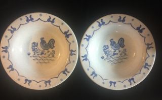 Set Of 2 Vintage Metlox Poppytrail Dessert/fruit Bowls 6 " Vernon Provincial Blue