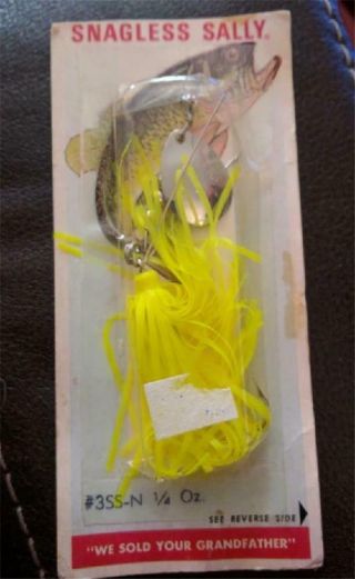 Vintage Hildebrandt Co 3ss - N 1/4 Ounce Snagless Sally Bait Spinner Yellow Iop