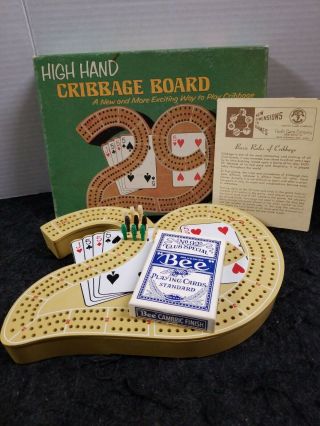 1976 High Hand 29 Cribbage Board By Pacific Game Co 750 Complete Vintage