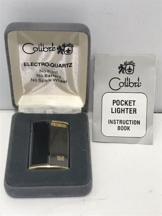 Vintage Colibri Electro Quartz Butane Lighter Gold Tone