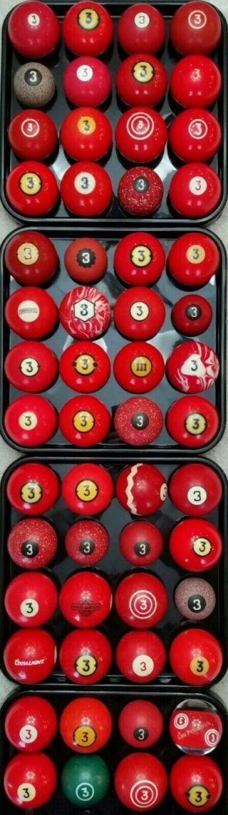 3 Pool Ball From $8 Shipped,  1500 Vintage,  Antique Billiard Balls Clay,  Aramith