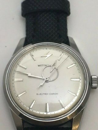 Mens Vintage Wittnauer Electro - Chron Stainless Steel Watch