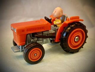 Vintage 1950 Aviva - Peanuts Charlie Brown - Red Kubota Tractor Diecast Toy Car