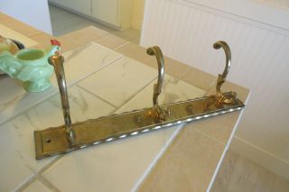 Solid Brass Coat Hat Rack Double Hooks With Mounting Screws