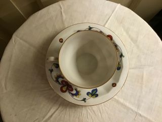 Vintage Scandinavian Porsgrund Porcelain Farmers Rose Cup & Saucer Set Norway