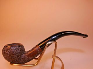 Frank Italian Briar Pipe 30’s Old Style Hard Rubber Stem Bent Carved Rough