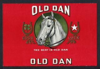 Old Old Dan Cigar Label - Good Luck - Shamrock - Horse Shoe