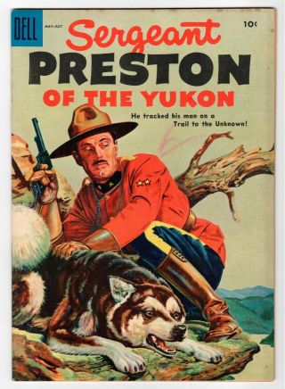 Dell - Sergeant Preston Of The Yukon 15 - Fn 1955 Vintage Comic