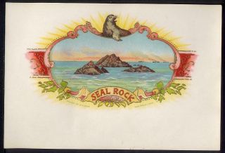 Seal Rock Cigar Labels Inner Outer & Band Litho By W.  A.  Shine San Francisco