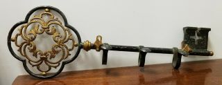 Large Antique Hand Wrought Iron Key Coat Hat Rack Trade Sign