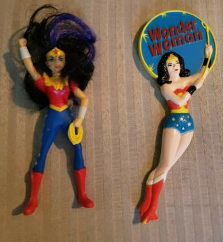 Vintage 1978 Wonder Woman Hand Mirror From Avon & 2016 Happy Meal Wonder Women