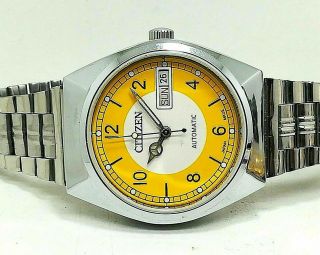 Citizen Automatic Men,  S Steel Plated Vintage Yellow Dial Made Japan Watch Ii