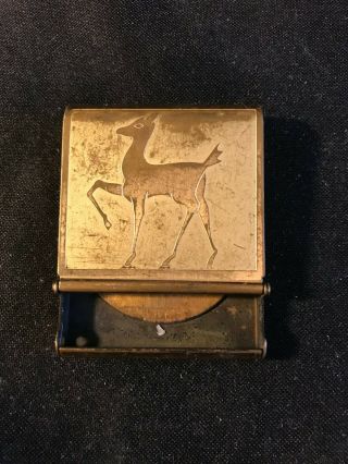 Vintage Match Safe Cover Six Year Perpetual Calendar 1946 To 1951 Deer Image