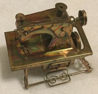 Vintage Berkeley Designs Copper/metal Musical Box Sewing Machine