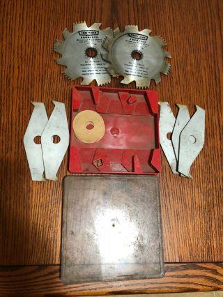 Vtg Sears Craftsman 9 - 3249 Kromedge 6 " W/ 5/8 " Hole Groover And Dado Cutters Set