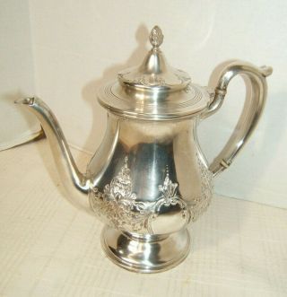 M Fred Hirsch Sterling Silver Teapot Hand Chased