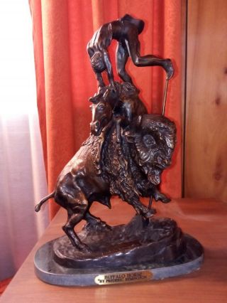 " The Buffalo Horse " By Frederic Remington,  Fine Bronze Sculpture