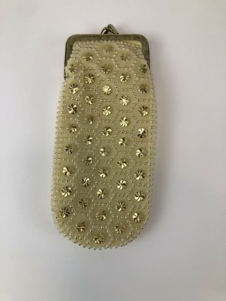Vintage Fabric Gold Cigarette Case Pouch Eyeglass Holder