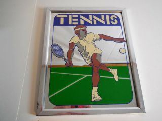 Vtg Intercraft Industries Corp 1976 Tennis Sports Retro Mirror Wall Art 11x14