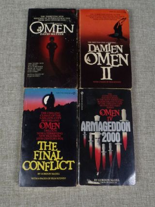 Vintage Paperbacks The Omen Books 1 - 4 By David Seltzer 3 First Printings