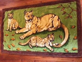 Authentic Hermes Beach Towel With Printed Leopard Design - Vintage 54 “x 34”