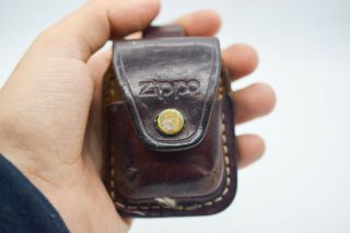 Zippo Leather Case Lighter Holder USA Made Pouch Handmade Belt Loop Lock Vintage 3