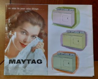Pre 1959 Vintage Maytag Washing Machine And Dryer Brochure With Prices Written
