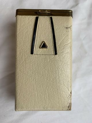 Vintage Art Deco Princess Gardner Leather Cigarette Case With Locking Flip Top