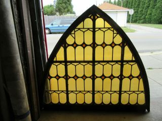Large Antique Gothic Stained Glass Window 62 X 56 Architecturalsalvage