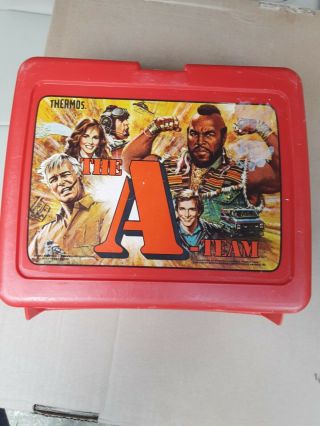 Vintage - The A Team - Tv Show Plastic Lunch Box 1983 With Thermos