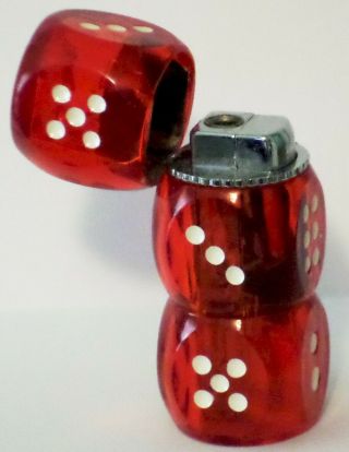 Vintage Rare Red Dice Butane Lighter