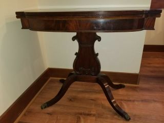 Antique Mahogany Game Table By Imperial Grand Rapids,  Mi