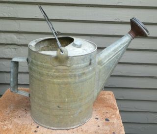Vintage No.  8 Galvanized Metal Sprinkling Watering Can Yard Art Decor 8