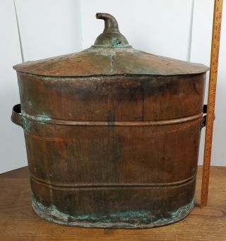 Antique Copper Moonshine Whiskey Still with Coil Great Patina 3
