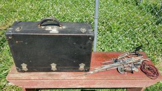 Old Embalming Travel Kit W/3 4qt Glass Bottles Trocar Tools Mortician Undertaker