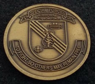 Vintage 5th Special Forces Group 1st Socom Usasoc Command Army Us Challenge Coin