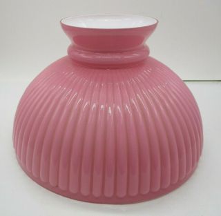 Pink Glass Oil Lamp Shade Vintage