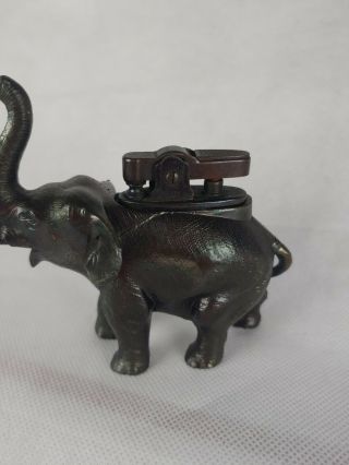 1960’s Antique Metal Elephant Ruby Table Cigarette Lighter 3