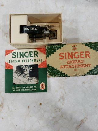 Vintage Singer Sewing Attachment Zigzag Box W\ Instructions 1952.