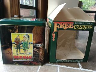 Vintage 1990 Red Man Chewing Tobacco Canister Tin Limited Edition Box